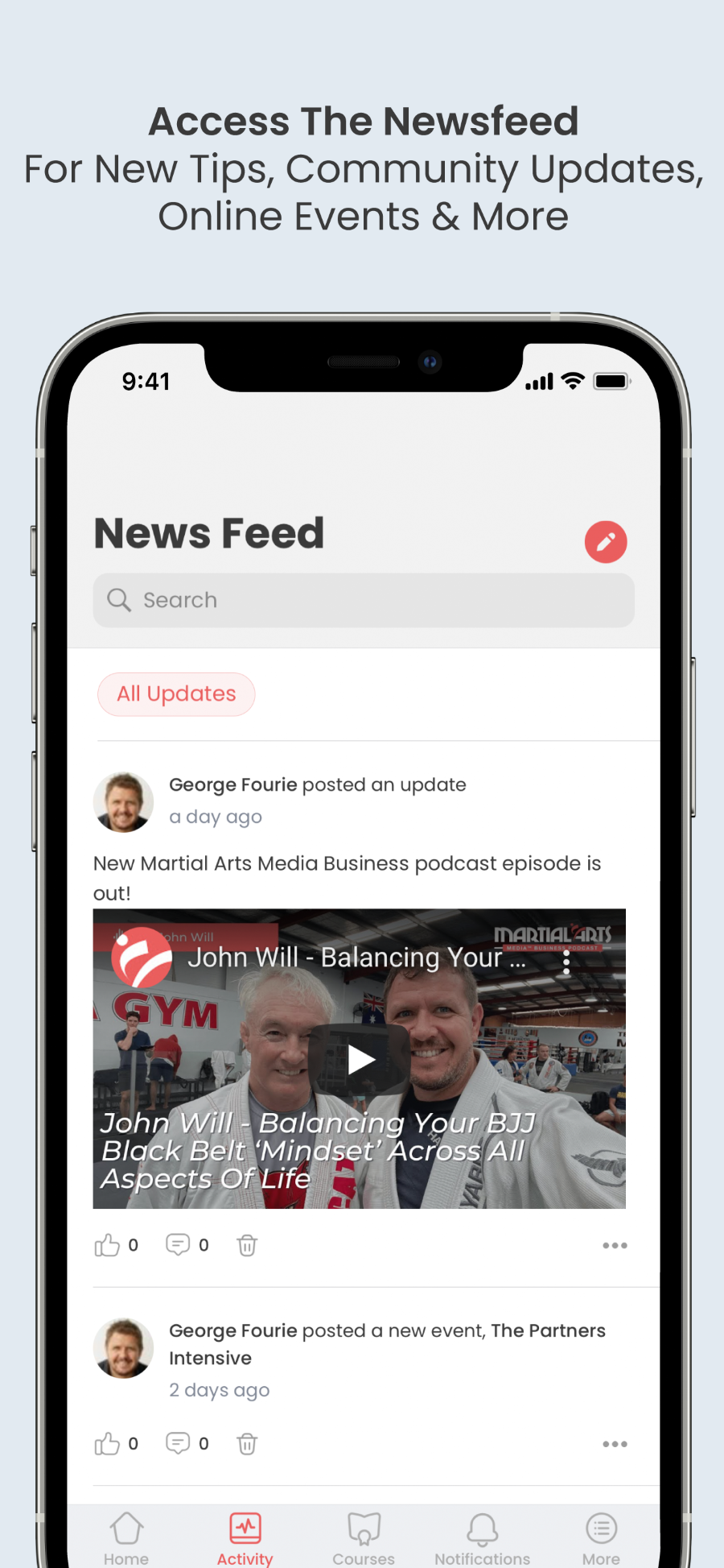 Martial Arts Media™ App Newsfeed